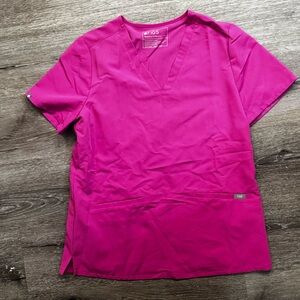 Figs Women's Casma Pink Short Sleeve Top size M